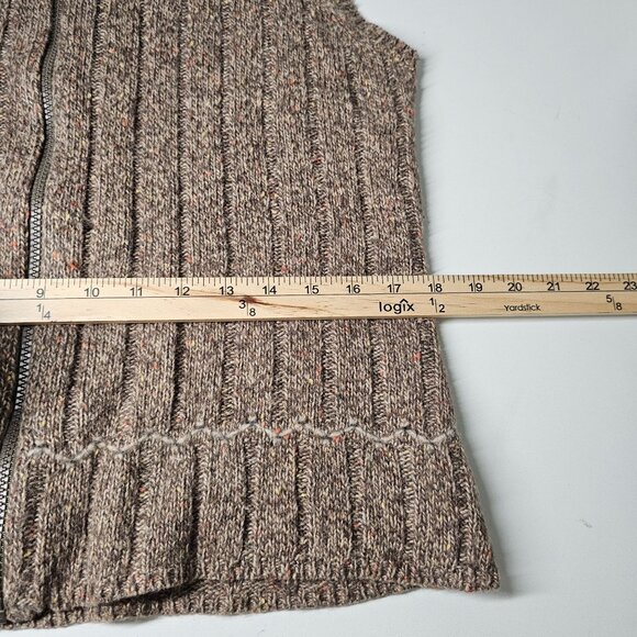 Woolrich Hickory Heather Vest Women's‎ M Brown Wool Blend Full Zip Ribbed - Picture 9 of 11